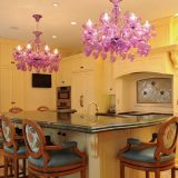 kitchen tables with purple lighst